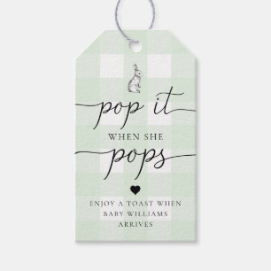 Green Gingham Bunny Rabbit Pop Es, wenn sie Pop Geschenkanhänger