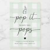 Green Gingham Bunny Rabbit Pop Es, wenn sie Pop Weinetikett (Einzelnes Label)