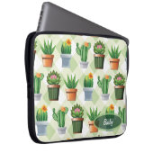 Green Gingham Cactus Pattern Laptopschutzhülle (Vorne Rechts)