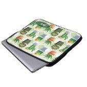 Green Gingham Cactus Pattern Laptopschutzhülle (Vorne Knopf)