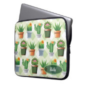 Green Gingham Cactus Pattern Laptopschutzhülle (Vorderseite Links)