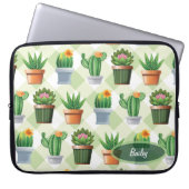Green Gingham Cactus Pattern Laptopschutzhülle (Vorderseite)
