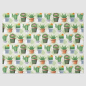 Green Gingham Cactus Pattern Seidenpapier (Vorderseite)