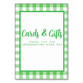 Green Gingham Cards und Geschenke Tischnummer (Rückseite)