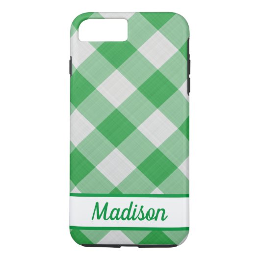 Green Gingham Case-Mate iPhone Hülle (Rückseite)