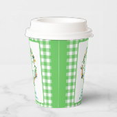 Green Gingham Charm Baby Shower Pappbecher (Rechts)