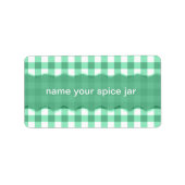 Green Gingham Checkered Design Kitchen Label Adressaufkleber (Vorne)