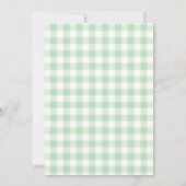 Green Gingham Coffee | Neutraler Baby-Duschbrunch Einladung (Rückseite)