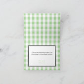Green Gingham Dankeschön-Karten Dankeskarte (Innenseite)