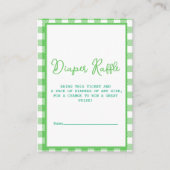 Green Gingham Diaper Raffle Begleitkarte (Vorderseite)