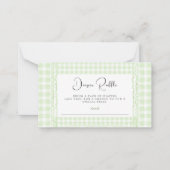 Green Gingham Diaper Raffle Mitteilungskarte (Vorderseite)