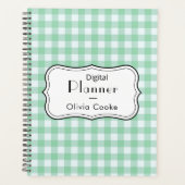 Green Gingham Digital Planner mit Individuelle Nam Planer (Vorderseite)