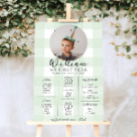 Green Gingham First Birthday Milestone Timeline Poster<br><div class="desc">Feiern Sie die ersten 12 Monate Ihres Kleinen mit diesem ersten Geburtstagskarte. Passen Sie das Schild mit den jährlichen Meilensteinen Ihres Babys an. Um Text zum Design hinzuzufügen,  wählen Sie einfach die Schaltfläche "Anpassen" oben für erweiterte Anpassungsfunktionen.</div>
