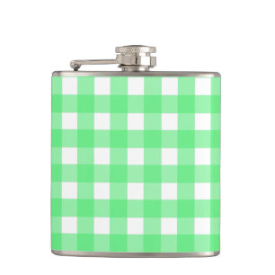Green Gingham Flachmann