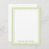 Green Gingham Flat Vielen Dank Anmerkungen Einladung (Vorne/Hinten)