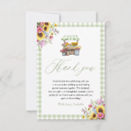 Green Gingham Fresh off Market Danke Karte