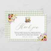 Green Gingham Fresh off Market Danke Karte (Vorne/Hinten)