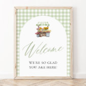 Green Gingham Fresh Off Market Willkommenszeichen Poster