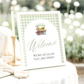 Green Gingham Fresh Off Market Willkommenszeichen Poster