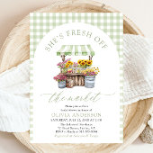 Green Gingham Fresh Off The Market Brautparty Einladung