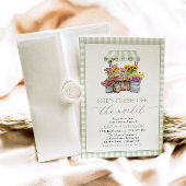 Green Gingham Fresh Off The Market Brautparty Einladung