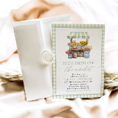 Green Gingham Fresh Off The Market Brautparty Einladung