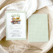 Green Gingham Fresh Off The Market Brautparty Einladung