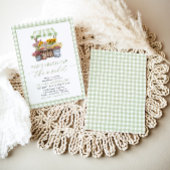 Green Gingham Fresh Off The Market Brautparty Einladung