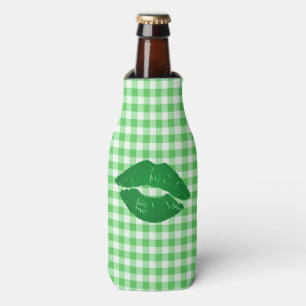 Green Gingham Fun Irish Kiss St Patrick's Day Flaschenkühler