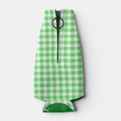 Green Gingham Fun Irish Kiss St Patrick's Day Flaschenkühler (Rückseite)