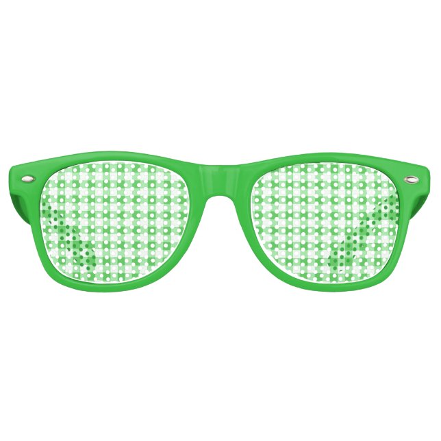 Green Gingham Fun St. Patrick's Day Partybrille (Vorderseite)