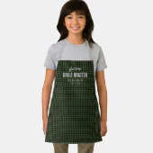 Green Gingham Future Grill Master personalisiert Schürze (Insitu)
