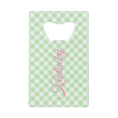 Green Gingham Geldbeutel Flaschenöffner (Vorderseite)