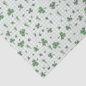 Green Gingham Gender Neutral St Patricks Day Seidenpapier (Detail)