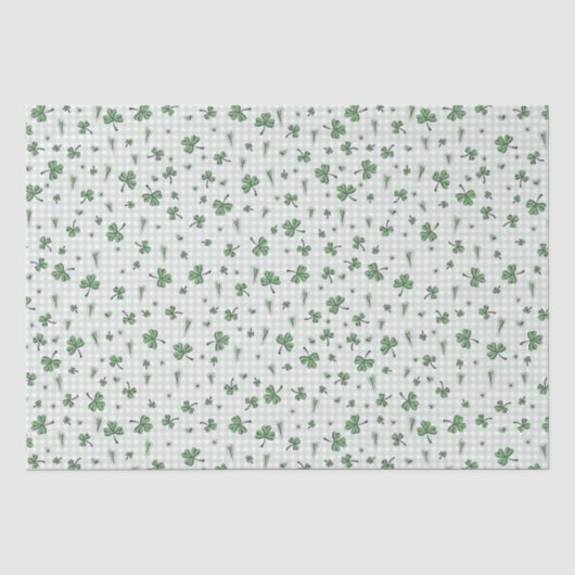 Green Gingham Gender Neutral St Patricks Day Seidenpapier (Vorderseite)