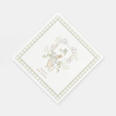 Green Gingham Gender Peter the Rabbit Baby Shower Serviette (Ecke)