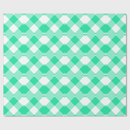 Green Gingham Geschenkpapier (Flach)