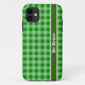 Green Gingham Gewebe iPhone Case (Rückseite)