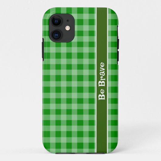 Green Gingham Gewebe iPhone Case (Rückseite)