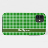 Green Gingham Gewebe iPhone Case (Rückseite (Horizontal))