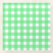 Green Gingham Glasuntersetzer (Vorderseite)