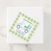 Green Gingham Golf Cart Tag Geschenkanhänger (Beispiel)