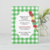 Green Gingham - Grillen Party Einladungen (Stehend Vorderseite)