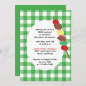 Green Gingham - Grillen Party Einladungen (Vorne/Hinten)