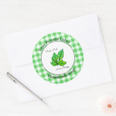 Green Gingham Handmade Soap Label Runder Aufkleber (Umschlag)