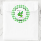 Green Gingham Handmade Soap Label Runder Aufkleber (Tasche)