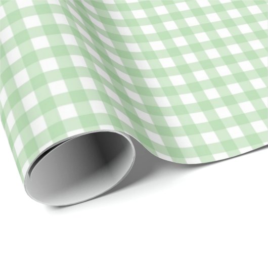 Green Gingham Kariert Geschenkpapier (Rolleneckpunkt)