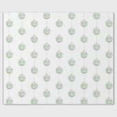 Green Gingham Kariert Watercolor Foto Weihnachten Geschenkpapier (Flach)