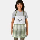 Green Gingham Karo Kind personalisiert kochen Schürze (Insitu)