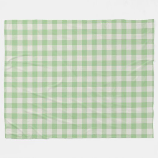 Green Gingham Karo Pattern Fleece Blanket (Vorderseite (Horizontal))